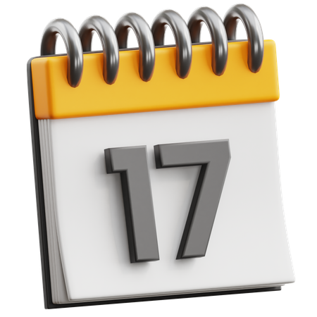 Date du calendrier 17  3D Icon