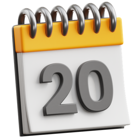 Date du calendrier 20  3D Icon