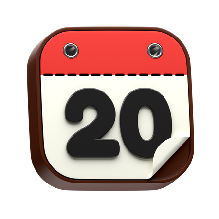 Date du calendrier 20  3D Icon