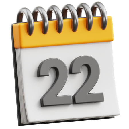 Date du calendrier 22  3D Icon