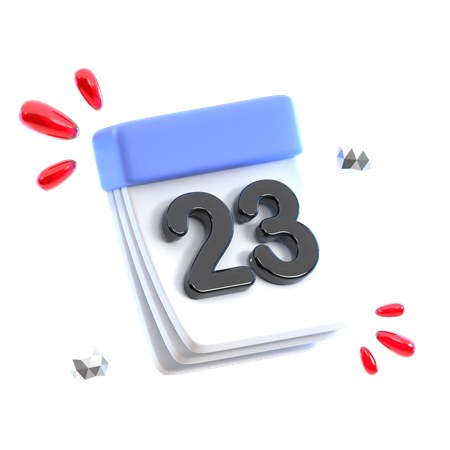 Date du calendrier 23  3D Icon