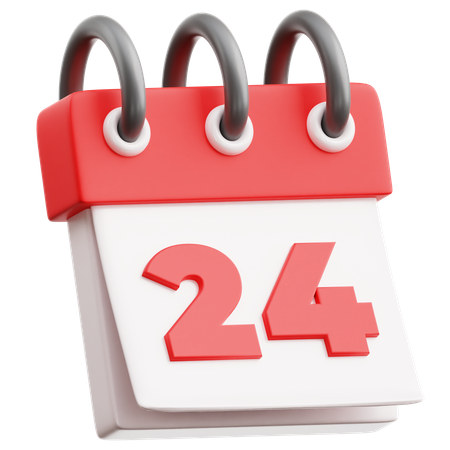 Date du calendrier 24  3D Icon