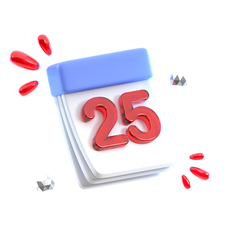 Date du calendrier 25  3D Icon