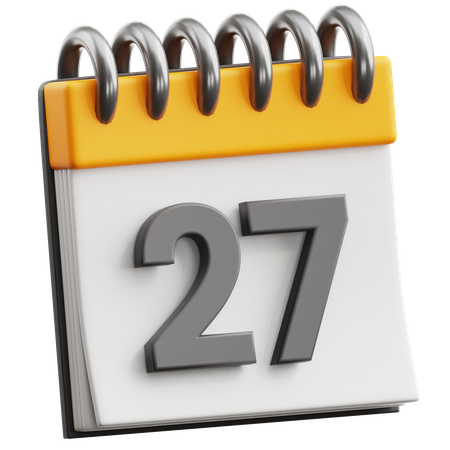 Date du calendrier 27  3D Icon