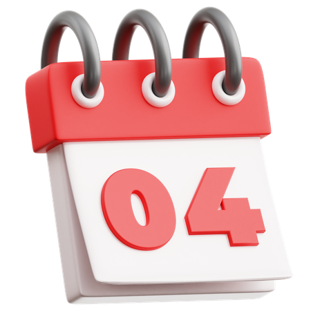 Date du calendrier 4  3D Icon