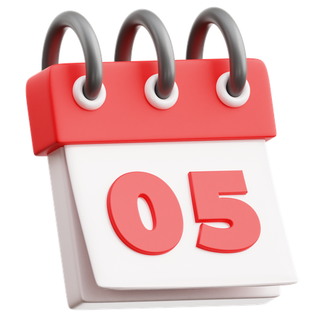 Date du calendrier 5  3D Icon