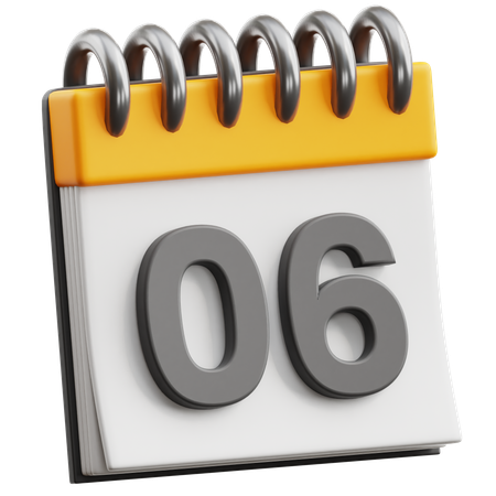 Date du calendrier 6  3D Icon