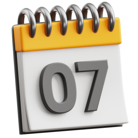 Date du calendrier 7  3D Icon