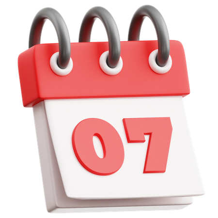 Date du calendrier 7  3D Icon