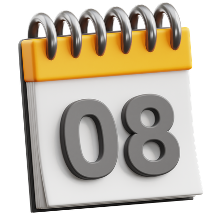 Date du calendrier 8  3D Icon