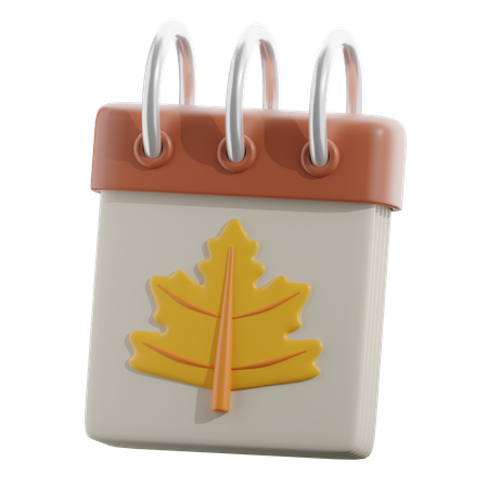 Calendrier d'automne  3D Icon