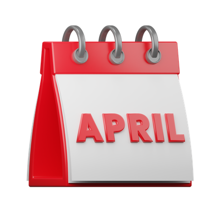Calendrier d'avril  3D Icon