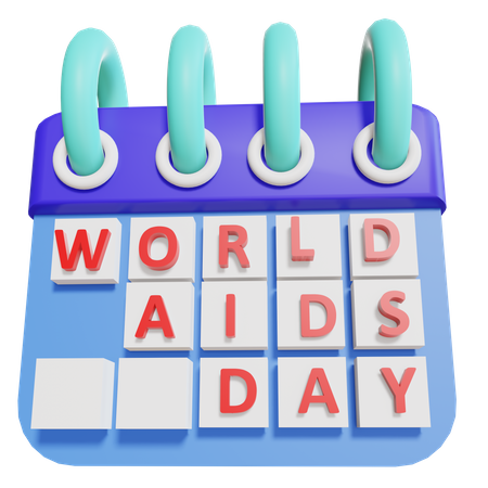 Calendrier de la journée mondiale de lutte contre le sida  3D Illustration