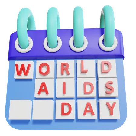 Calendrier de la journée mondiale de lutte contre le sida  3D Illustration
