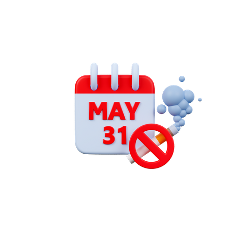 Calendrier de la journée mondiale sans tabac  3D Icon