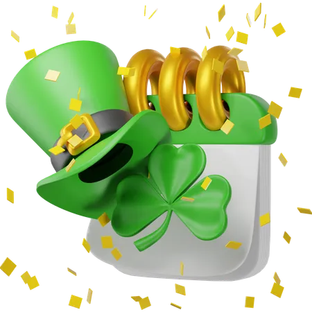 Calendrier de la Saint-Patrick  3D Illustration