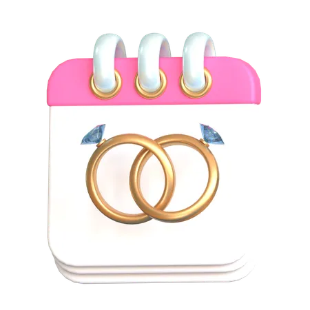 Calendrier de mariage  3D Icon