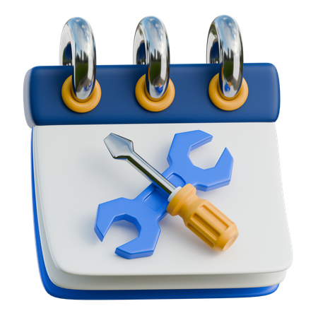 Calendrier de rappel de maintenance programmée  3D Icon