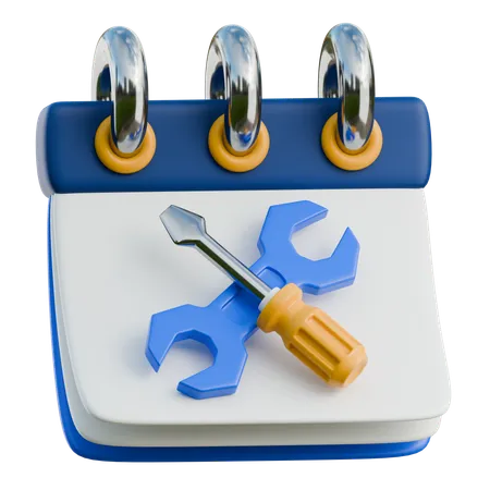 Calendrier de rappel de maintenance programmée  3D Icon