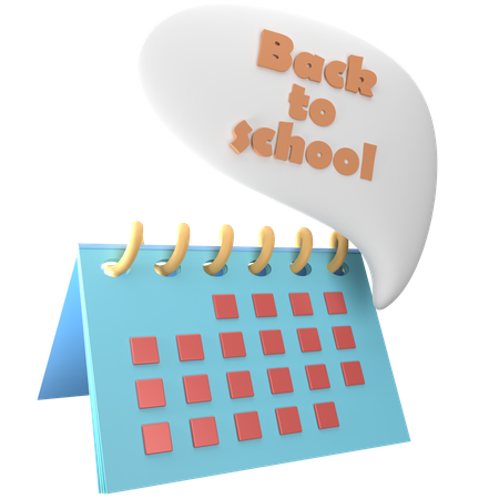 Calendrier de la rentrée scolaire  3D Icon