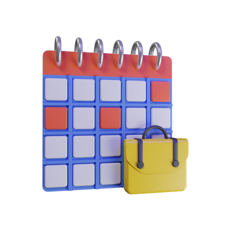 Calendrier de travail  3D Illustration