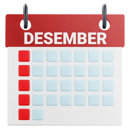 Calendrier de décembre  3D Icon