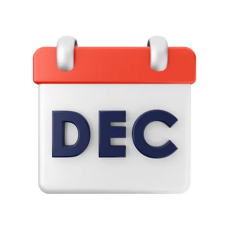 Calendrier de décembre  3D Illustration