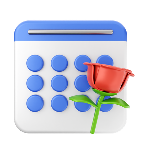 Calendrier floral  3D Icon