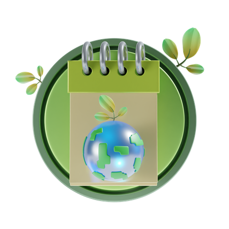 Calendrier du jour de la terre  3D Icon