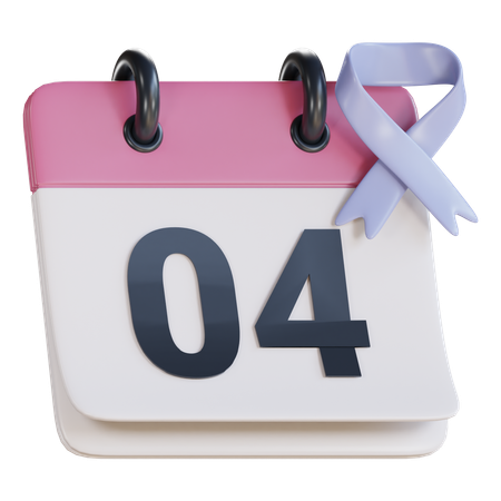 Calendrier de la journée contre le cancer  3D Icon