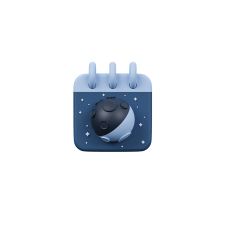 Calendrier des phases de lune croissante  3D Icon