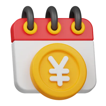 Calendrier des pièces en yens  3D Icon