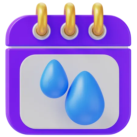 Calendrier pluvieux  3D Icon