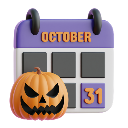 Calendrier d'Halloween  3D Icon