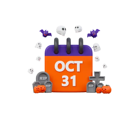 Calendrier d'Halloween  3D Icon