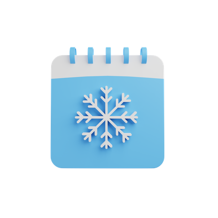 Calendrier d'hiver  3D Illustration