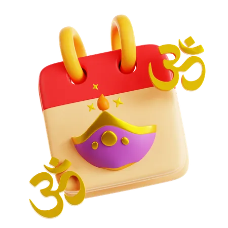 Calendrier de diwali  3D Icon