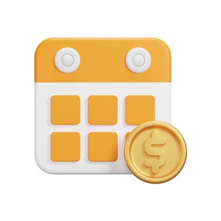 Calendrier en dollars  3D Icon