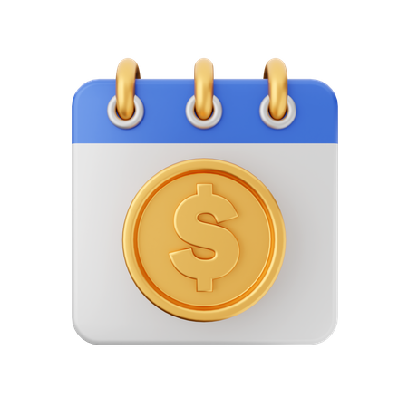 Calendrier en dollars  3D Icon