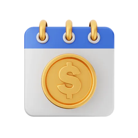 Calendrier en dollars  3D Icon