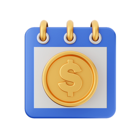 Calendrier en dollars  3D Icon