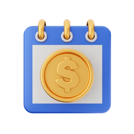 Calendrier en dollars  3D Icon