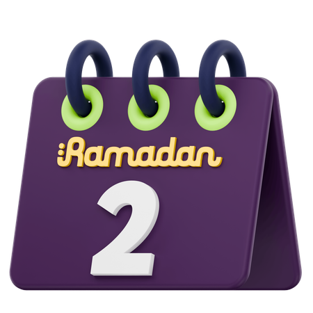 Deuxième jour du calendrier du Ramadan Célébration du Ramadan  3D Icon