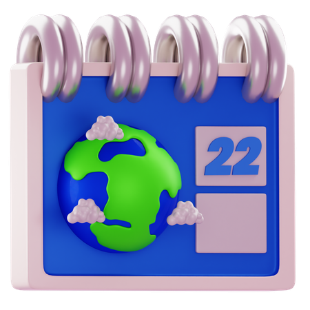 Calendrier du jour de la terre  3D Icon