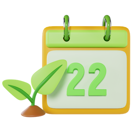 Calendrier du jour de la terre  3D Icon