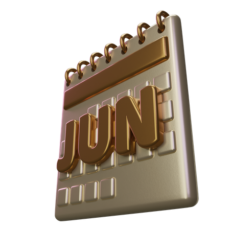 Calendrier du mois de juin  3D Icon