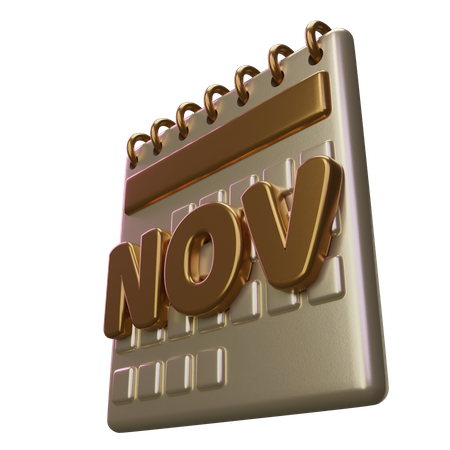 Calendrier du mois de novembre  3D Icon