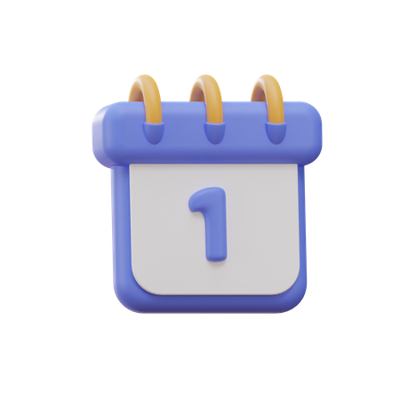 Calendrier du nouvel an  3D Icon