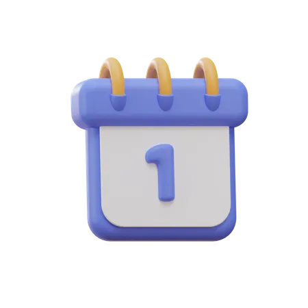 Calendrier du nouvel an  3D Icon