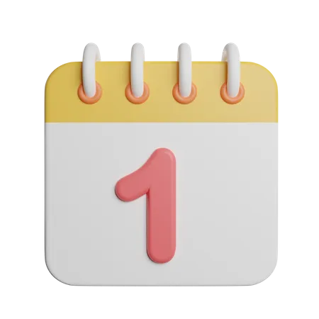 Calendrier du nouvel an  3D Icon